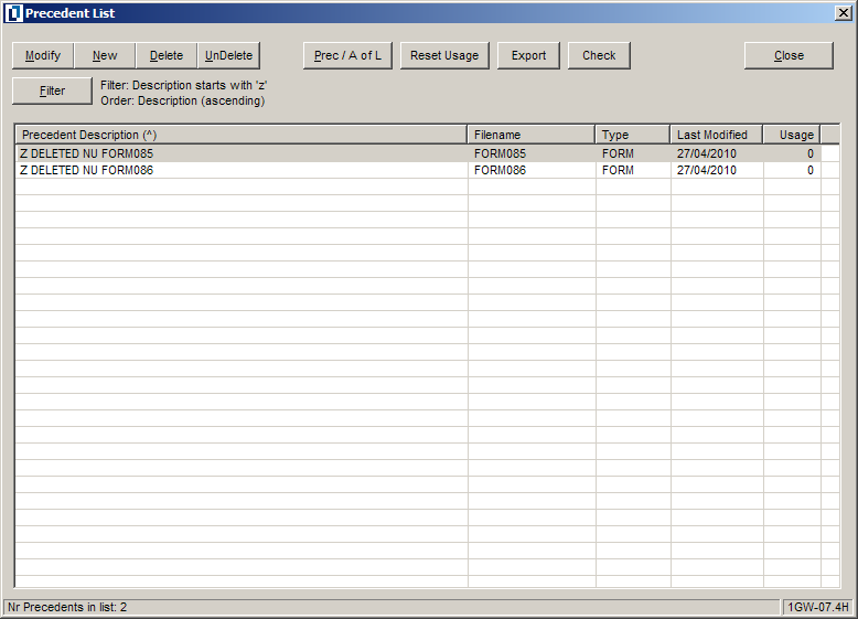 How to remove deleted precedents for ESSDocs Users